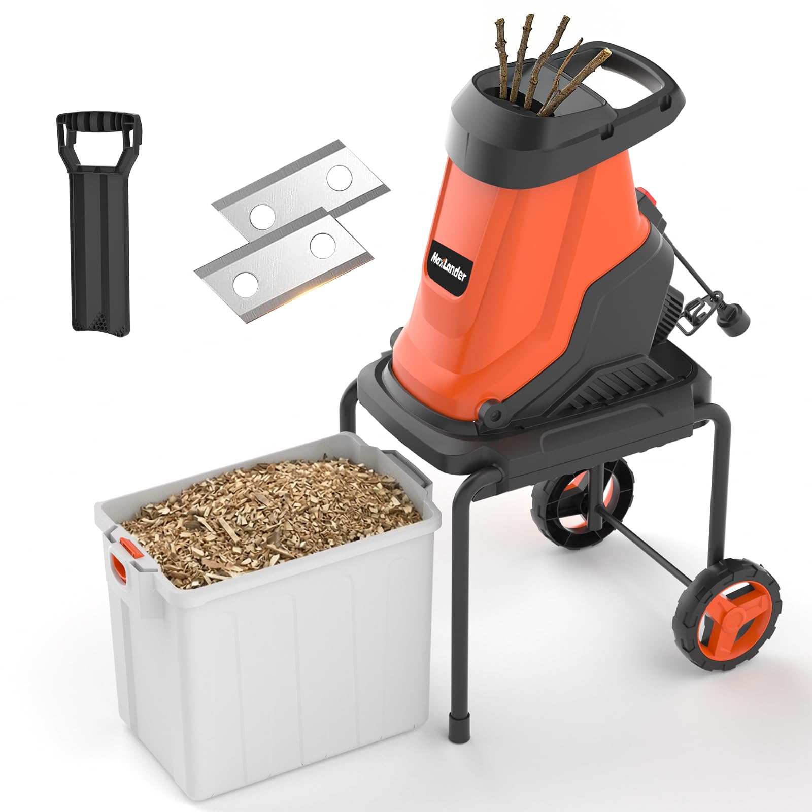 Amazon.com : MAXLANDER 15-Amp Electric Wood Chipper Shredder with