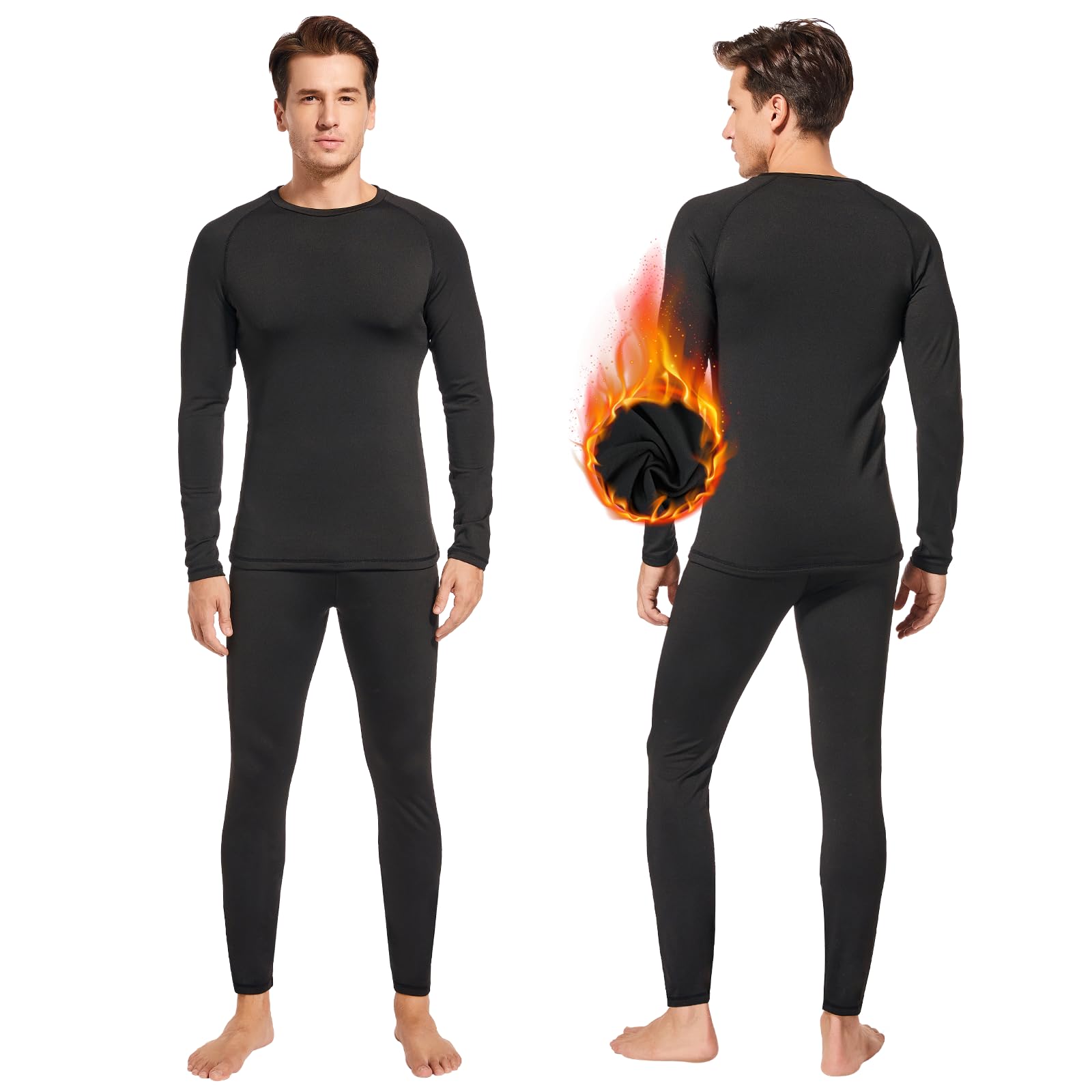 Leeboom Intimo Termico Uomo Invernale Tuta Termica Uomo Antivento Intimo Termico Sci Uomo Biancheria Intima Termica Set per Sci Palestra Ciclismo Corsa
