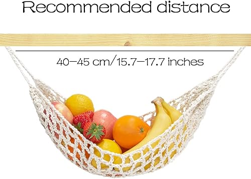 Miniatura 6 de Hamaca de frutas para cocina, debajo del gabinete, cesta de frutas colgante de algodón tejido a mano, cesta de macramé, decoración bohemia,