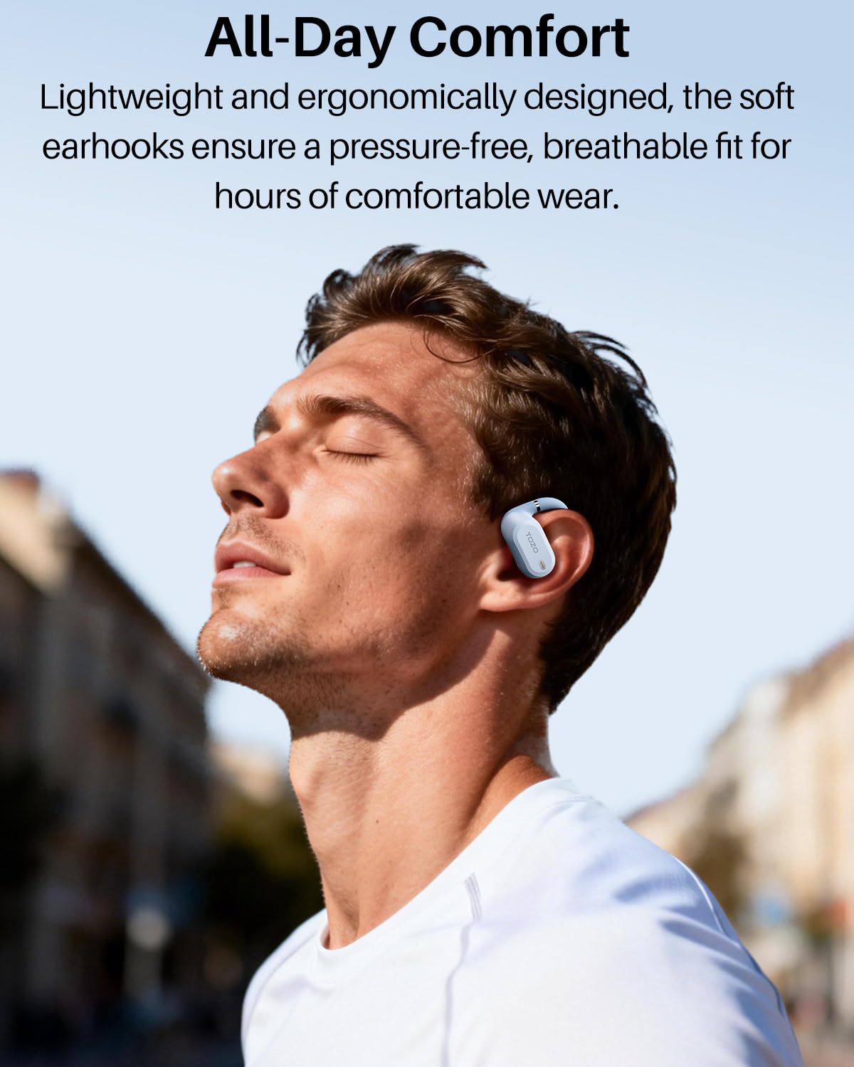 TOZO OpenWear Écouteurs Bluetooth sans Fil avec Traduction IA en Temps Réel