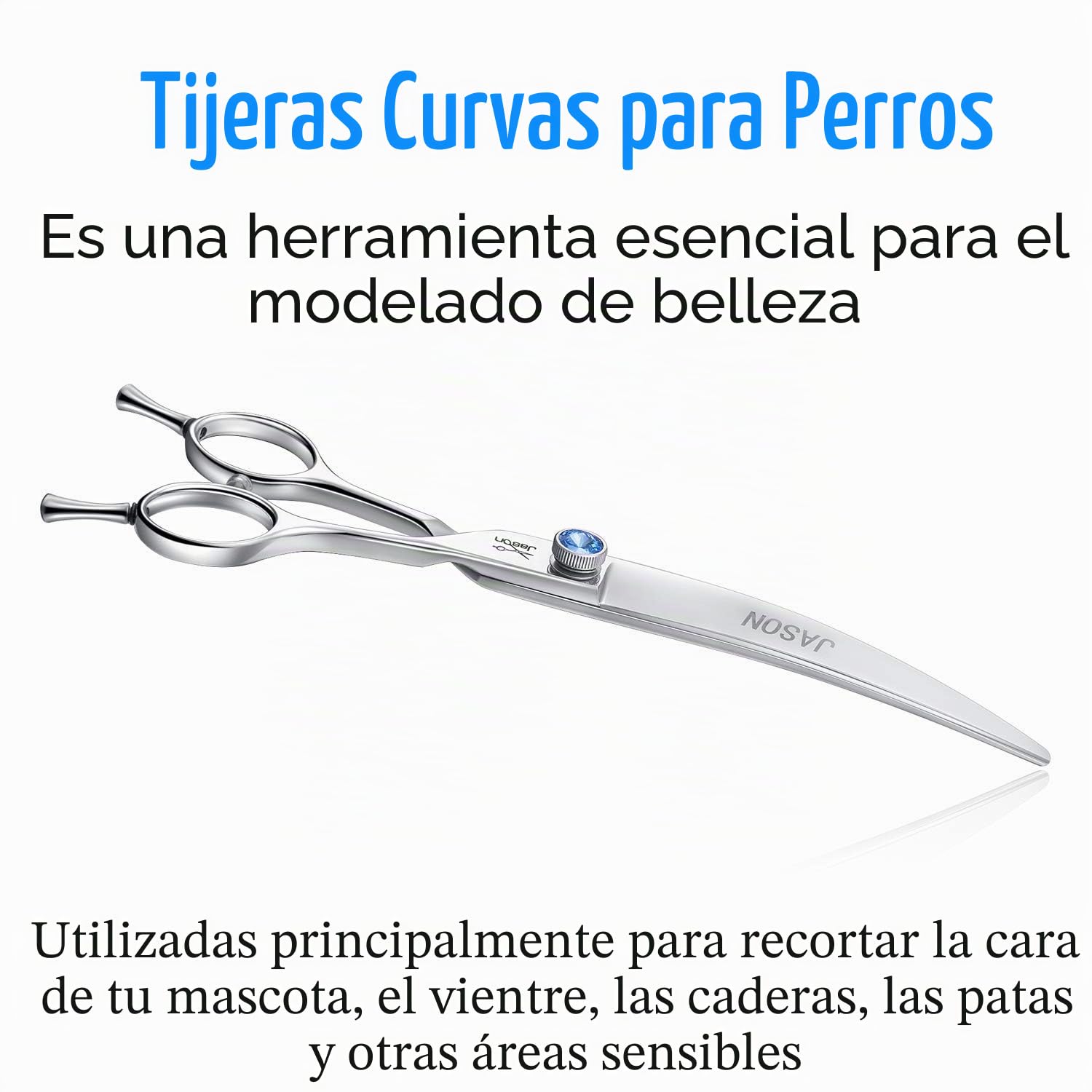 JASON Tijeras curvas de 7 pulgadas para perros Tijeras profesionales para perros y gatos de acero inoxidable 440C