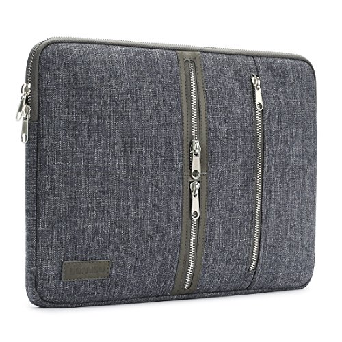 DOMISO 13 Inch Laptop Sleeve Canvas Notebook with Zipper Tablet Pouch Cover 3