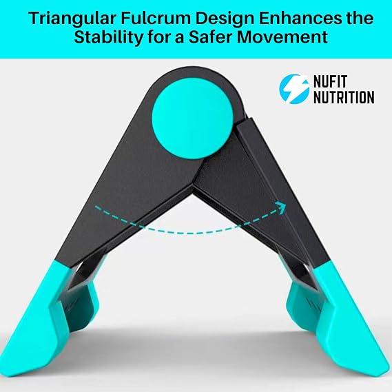 Push-Up Stand - Black & Blue, High-grade Stainless Steel, Foldable, Anti-slip Feet, 100 pounds Weight Capacity