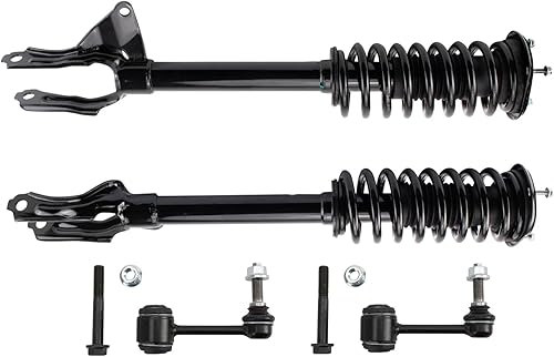 Miniatura 389 de TRQ Kit de suspensión delantera, conjunto de amortiguadores y resortes, barra estabilizadora, enlace estabilizador compatible con Chevrolet