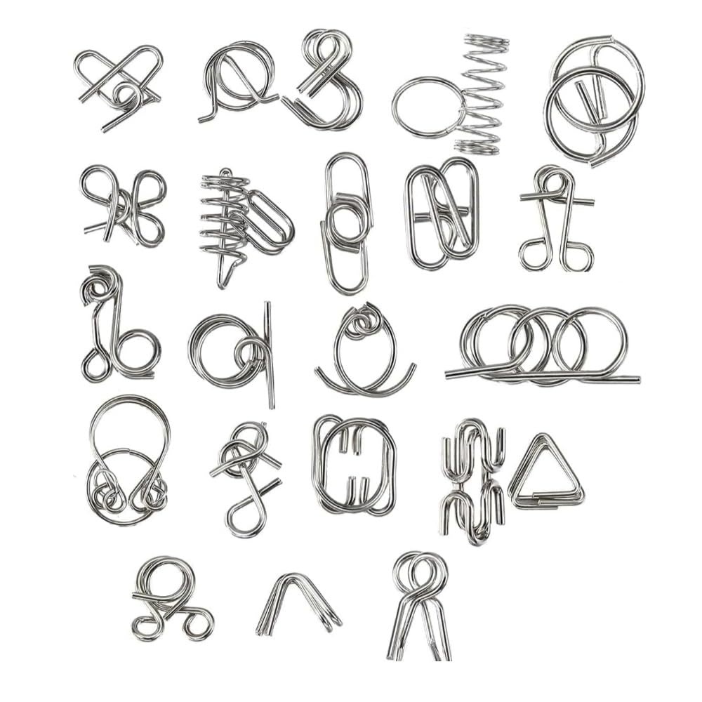 FAMOUS QUALITY 24 Months To 48 Months Mind Challenging Game-Brain Teasers Metal Wire Puzzle Toys For Gifts-Assorted,Party Favors,Prizes,Disentanglement Unlock Interlock Toys- Easter Theme