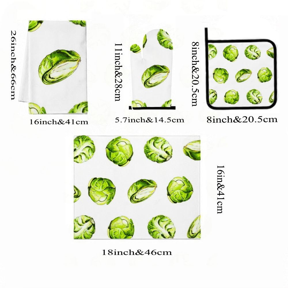 9PCS Fresh Brussels Sprouts2 Cucina Decor e Accessori Set