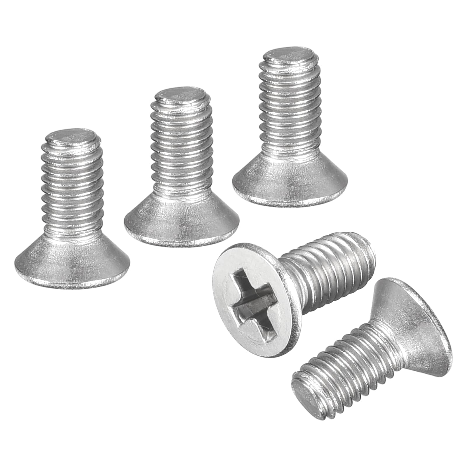 DTGN M3-0.5x6 Flat Head Machine Screws - 50PCS - Good for Electronics and Machinery - 304 Stainless Steel Phillips Countersunk Micro Metric Machine Screw Bolts- Silver
