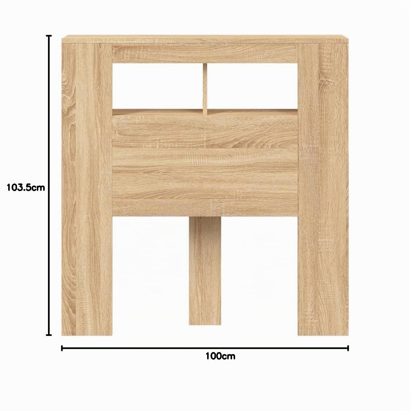 Refined Cabecero con LED Cabecera con Almacenaje Cabezal de Cama Cabecero para Dormitorio Madera ingeniería Roble Sonoma 100x18,5x103,5 cm