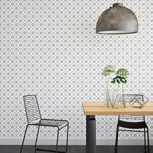 Image of Moroccan Tile Stickers | Waterproof Self Adhesive Peel & Stick Tile Decals for Kitchen Backsplash, Bathroom Wall, Floor, Furniture & Glass (4x4 Inch, Design 32)