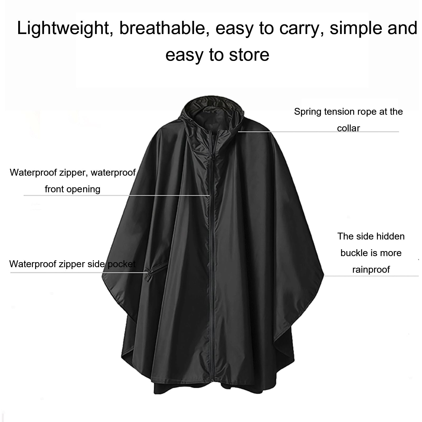 1 pieza impermeable Rain poncho Capa lluvia Chubasquero hombre impermeable Poncho Ligero y plegable mujer Para senderismo camping con capucha y bolsillos