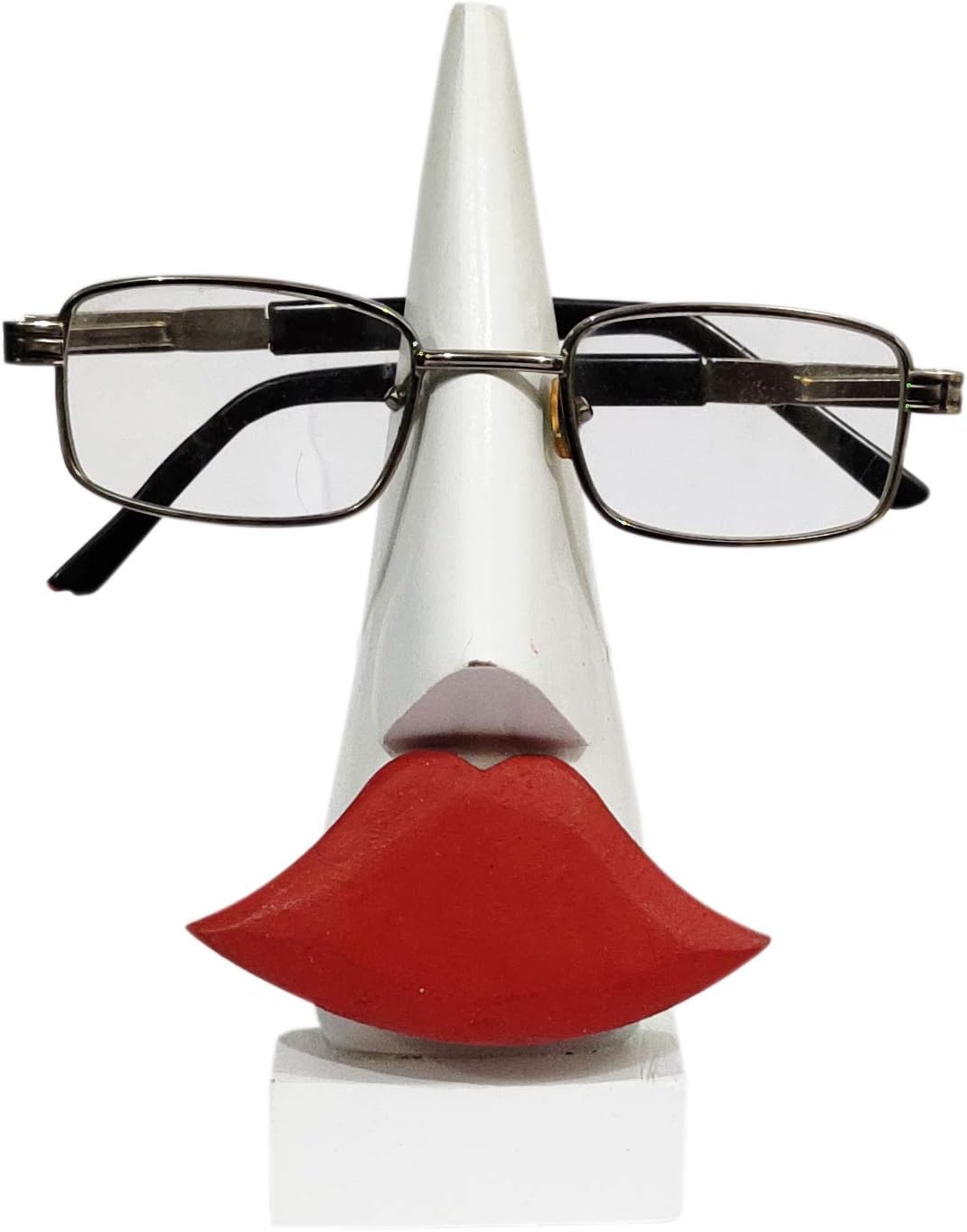 Purpledip Wooden Spectacles Stand Set 'Cool Couple': Funky Design Glasses Specs Holder (12098)