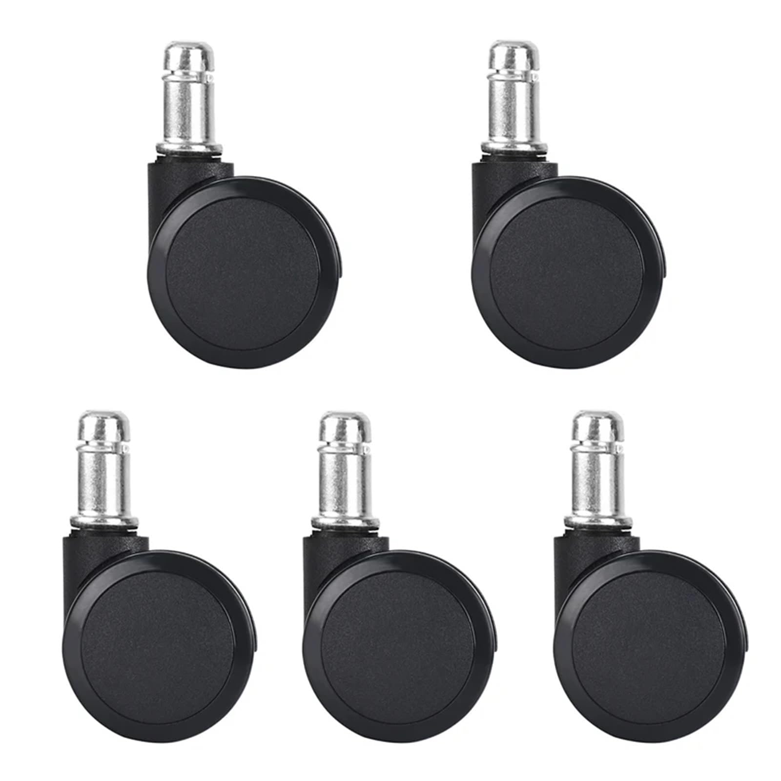 Caster Wheels, 5pcs 2 Inch Universal Swivel Caster Wheels Replacement Gaming Chair Office Chair Casters Trolley Rollers Furniture Hardware(5pcs Black)