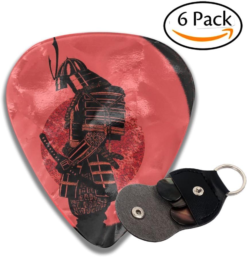 NUCOJ HUOC Samurai 351 Shape Classic Guitar Picks Cool Design Best Celluloid Guitar Picks For Your Electric, Acoustic, Or Bass Guitar