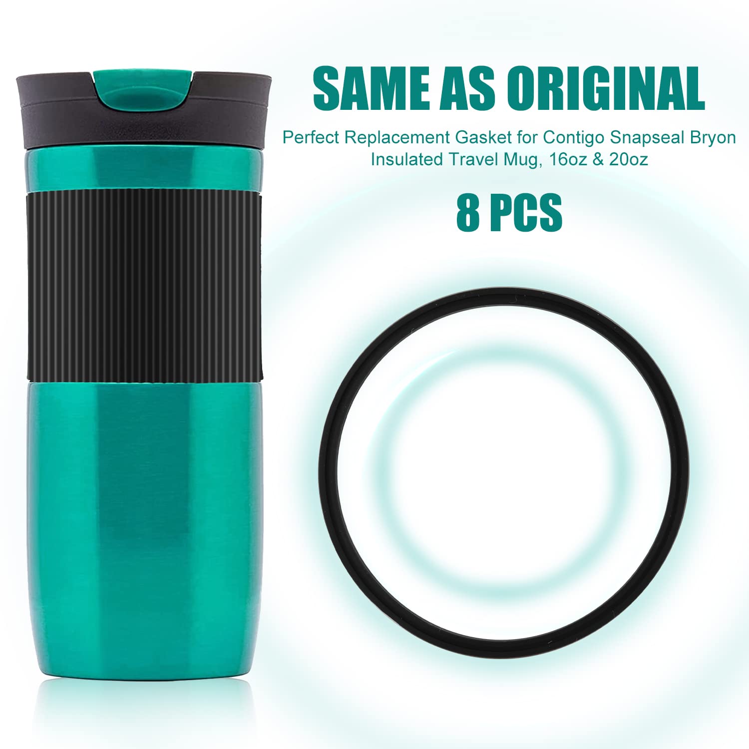 10 Joints Caoutchouc De Rechange Pour Contigo Snapseal Byron 16oz 20oz - Silicone Anti-Fuite