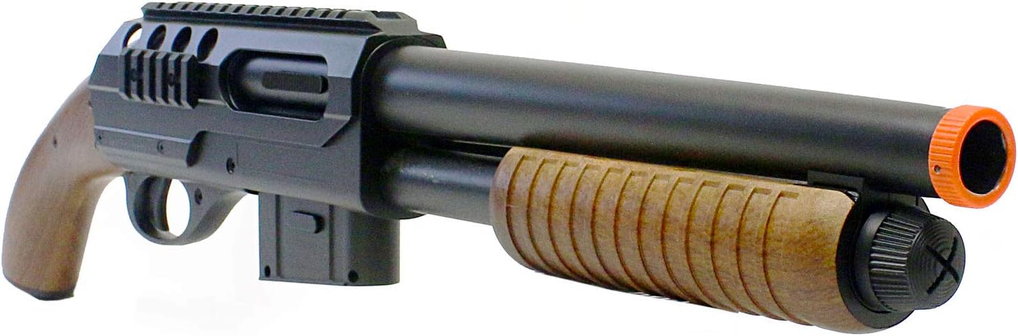 BBTac Airsoft Shotgun - M47 Sawed-Off Pump Action Shotgun Spring Powered for Tactical Game Play