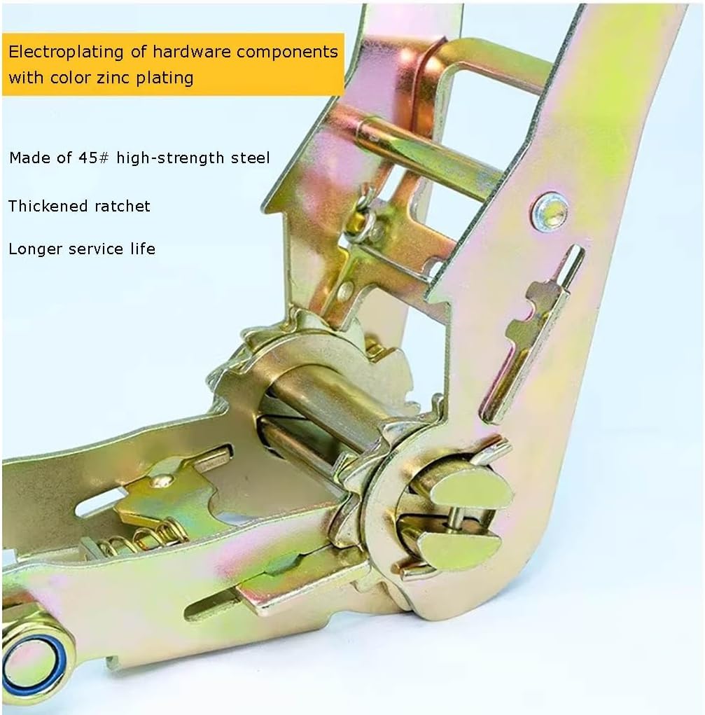 Ratchet Tie Down Straps (3PK) 3000lbs Breaking Strength 2''×16.4' Heavy Duty Tie Down Straps with J Hook & Padded Handles for Moving Motorcycle Trailer & Trucks(W3.8cm/1.5in,3m/118in)