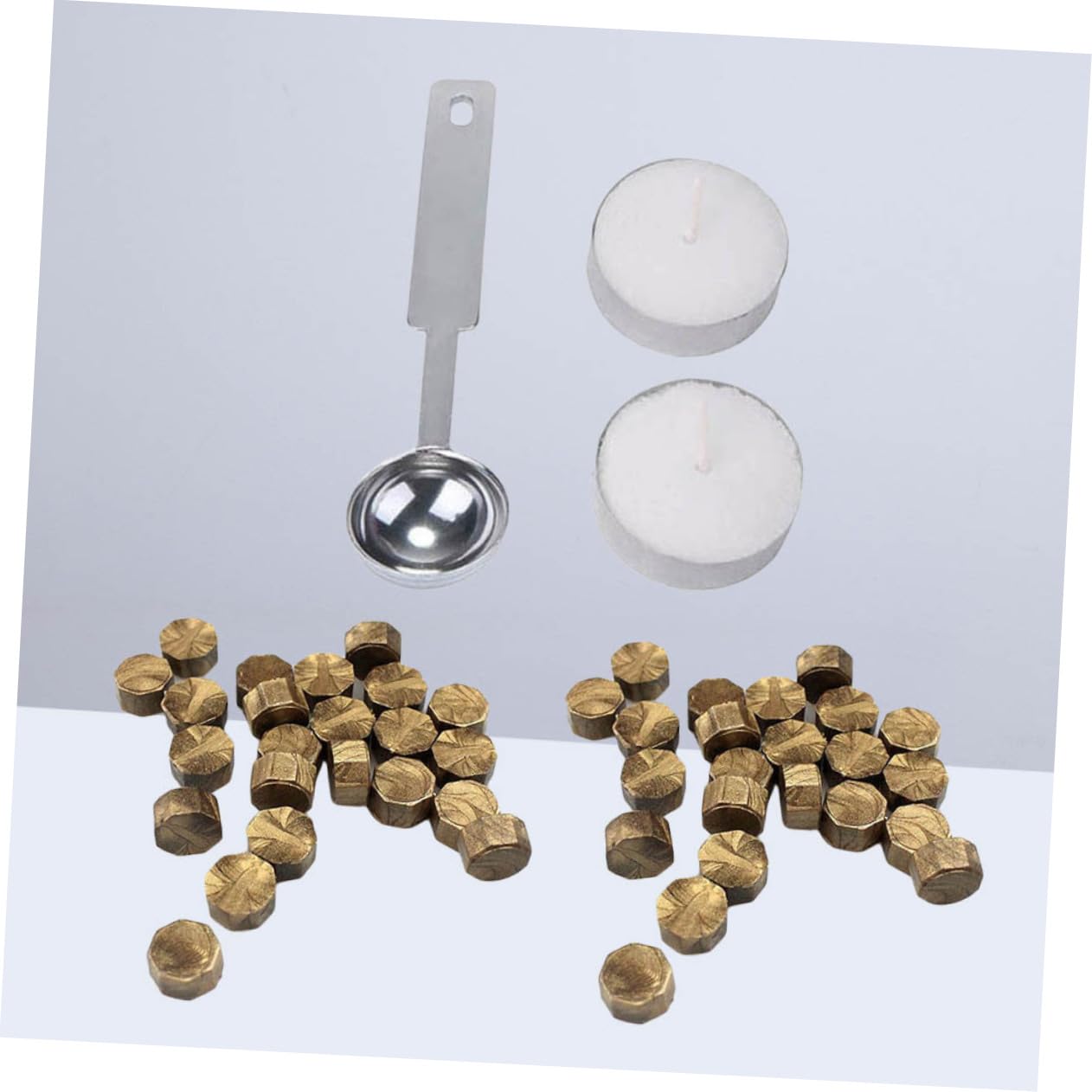 Lurrose 309stücke Sealing Wax Set Teile Bronze Oktagon Wachsperlen Inkl Schmelzlöffel Kerzen Für Hochzeiten Einladungen Karten Bastelprojekte