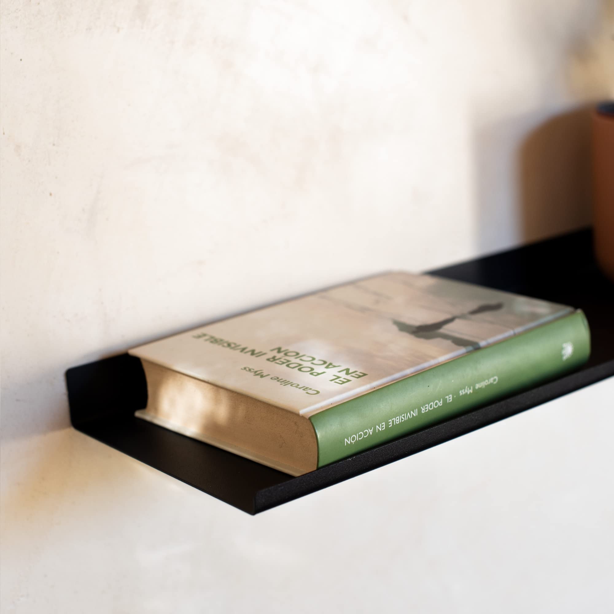MILUKA Set 2 Mensole da Muro Design Moderne 50 x 15 cm | Scaffale Metallo Nera Sospesa | Mensole Bagno o Scaffale Cucina per Salvaespazio e Decorazioni Casa