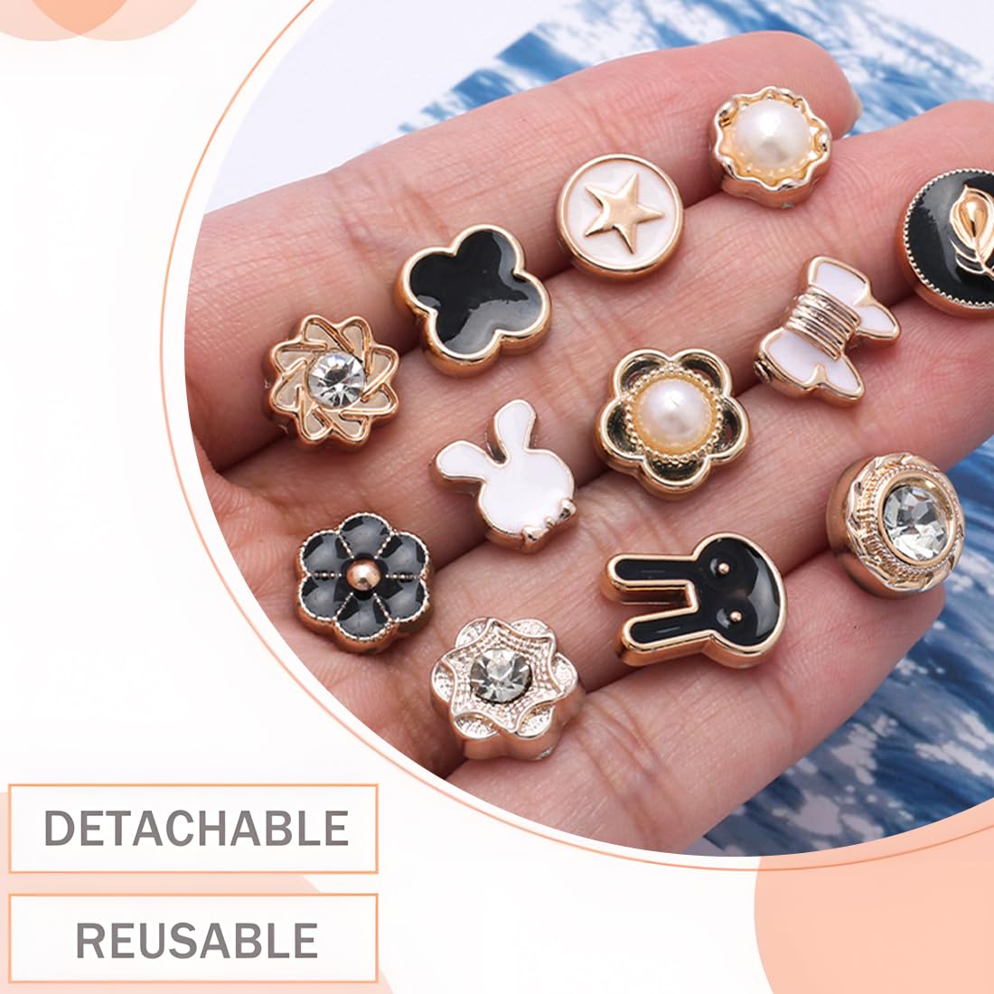 Gadpiparty 10 Spille Vintage Multicolore Per Camicie - Bottoni Finti Senza Cuciture A Perla, Accessori Moda Eleganti Per Uomo E Donna