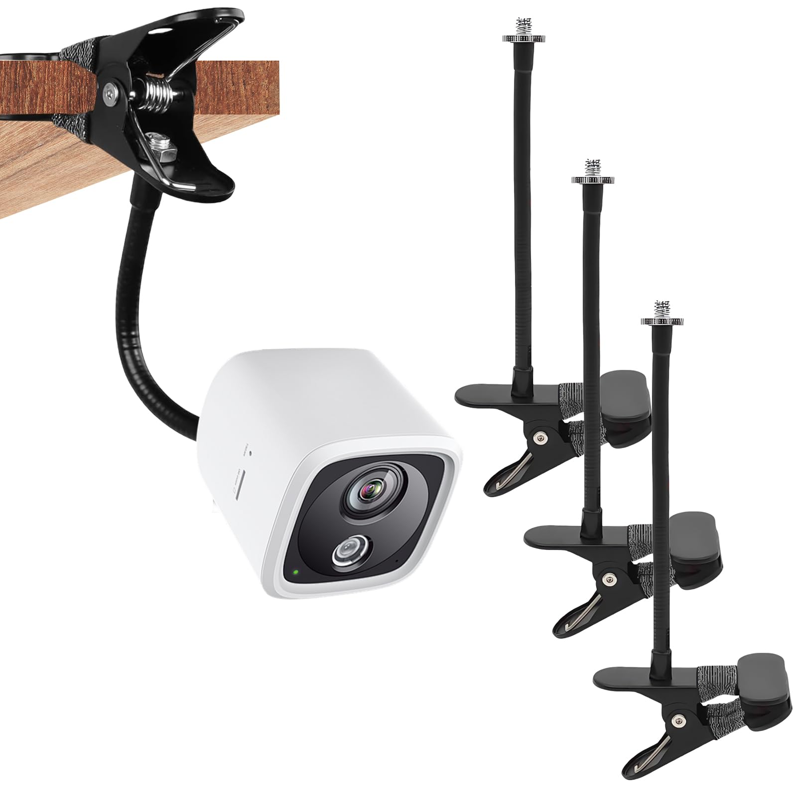 Lot de 3 supports flexibles pour caméra Eufy Cam 2C/2C Pro/3/3C, support de serrage universel en métal pour EufyCam 1/2/EufyCam E, support de mât flexible pour Arlo Ultra/Ultra