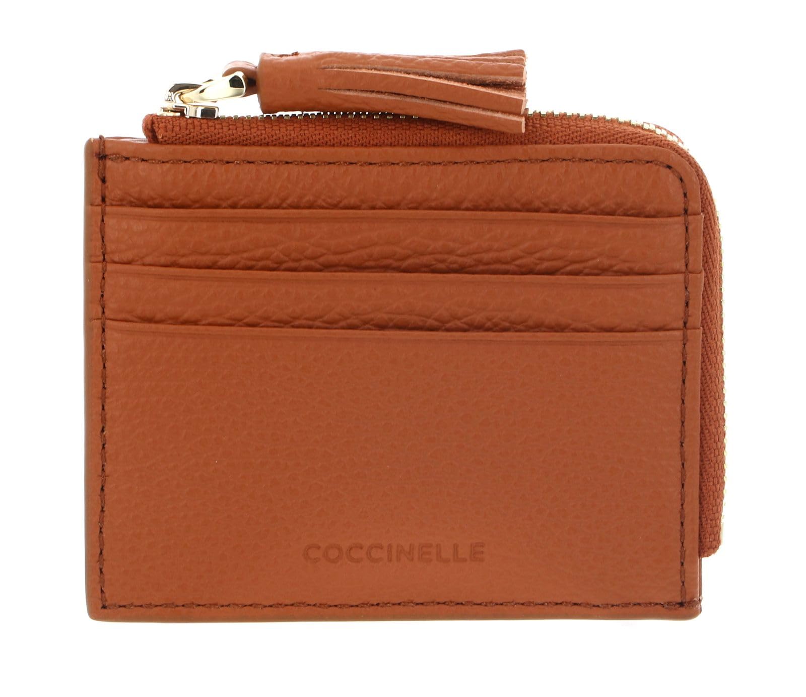 Coccinelle Pelle porta carte di credito Tassel Credit Card Holder Crab marrone chiaro