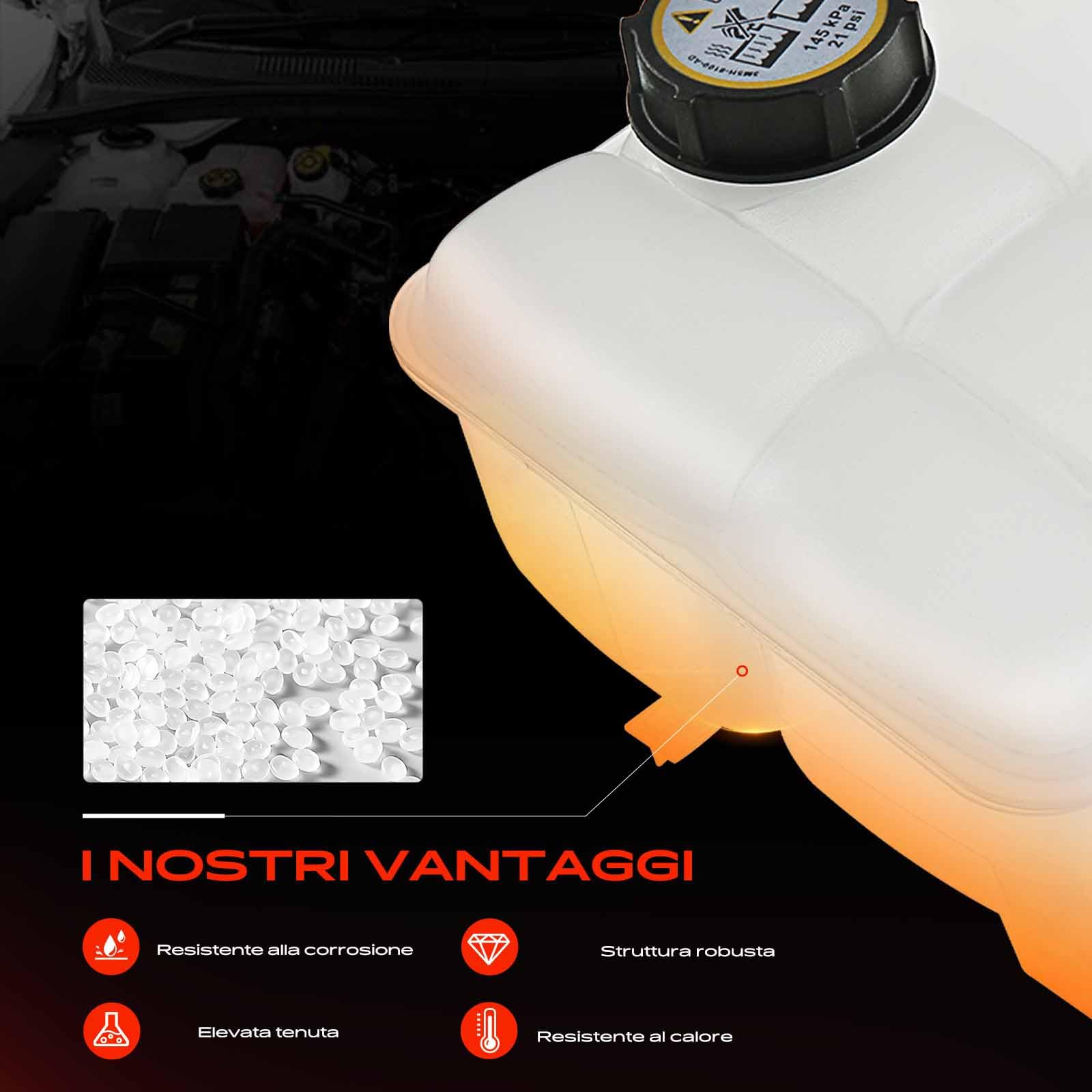 Frankberg Serbatoio di Espansione Refrigerante Intestazione Compatibile con C-Max DM2 1.6L K.u.g.a I 2.0L Focus II DA DP HCP 1.6L Focus II Cabriolet 2.0L C-Max DM2 2.0L 1425193