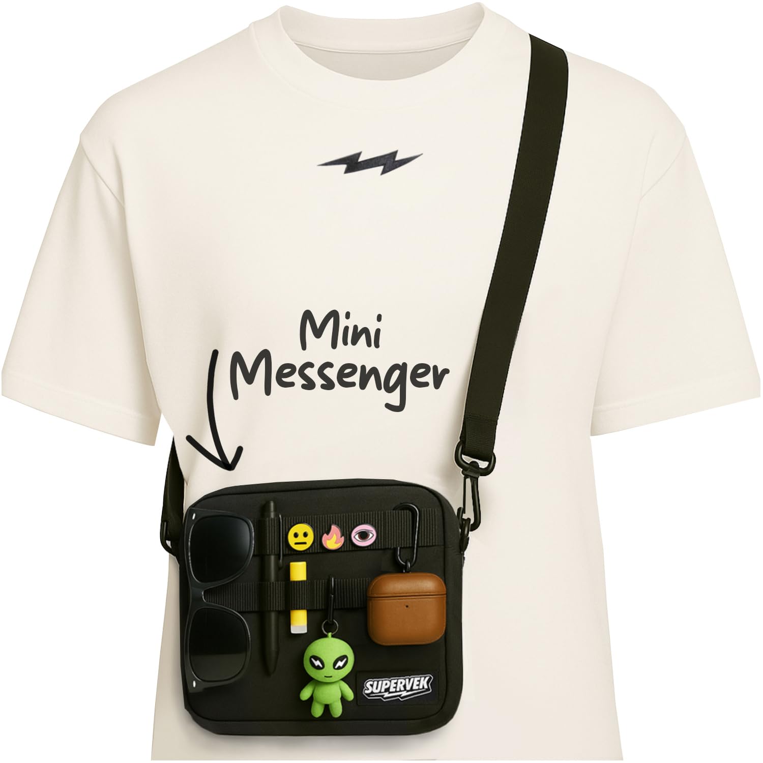 Supervek Small Crossbody Messenger Sling Bag for Men and Women – 9 Inch Black Shoulder bag mens boys – Travel Streetwear College Office Passport Cash One Side Hand Cross Body Bags for man Supervek Small Crossbody Messenger Sling Bag for Men and Women – 9 Inch Black Shoulder bag mens boys – Travel Streetwear College Office Passport Cash One Side Hand Cross Body Bags for man