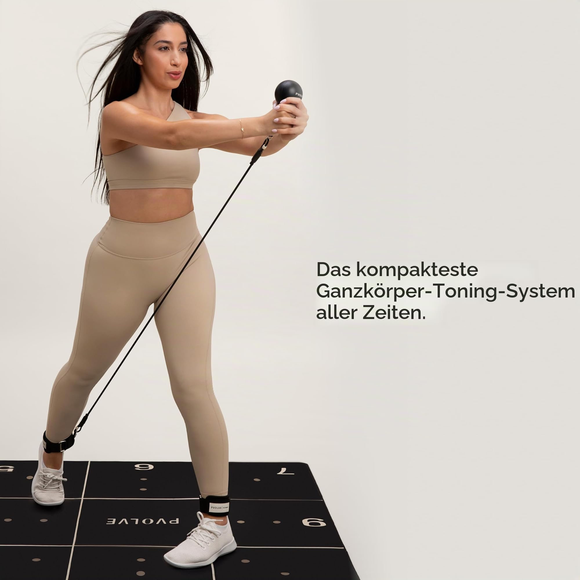 Pvolve P.3 Trainer: Fitnessgerät für Zuhause, Fitnessgerät, Widerstandsband mit Knöchelriemen und Gewichtssystem