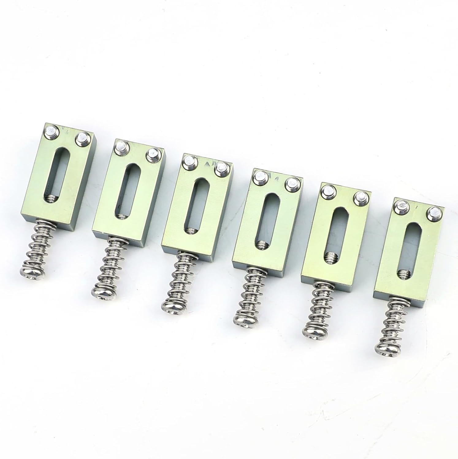 Pack of 6 Titanium Alloy Electric Guitar Bridge Saddles 10.5mm 6 String Tremolo Bridge Saddles for Fender Strat ST Tele Telecaster 6-String Electric Guitar Replacement Parts (TI-B)