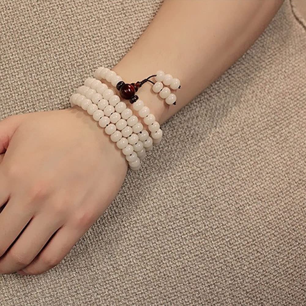 Collana con Braccialetto multicerchio in radice di Bodhi in Giada