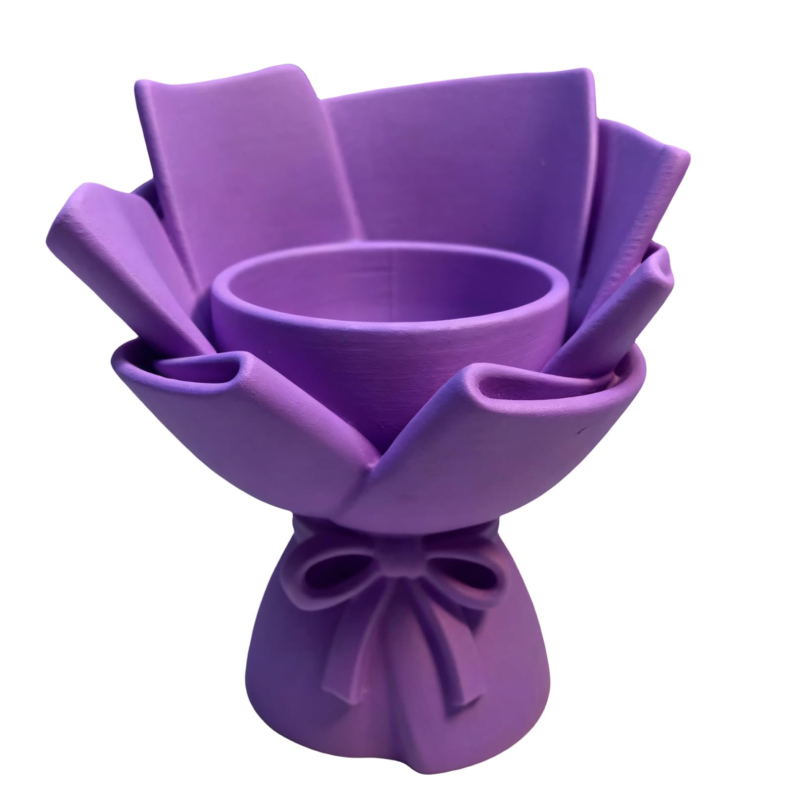 Romance Flower Bouquet Shaped Pencil Cup Holder with Wide Base Pots for Stable Desktop Storage and Decorations Published Arrangement Pen Owner