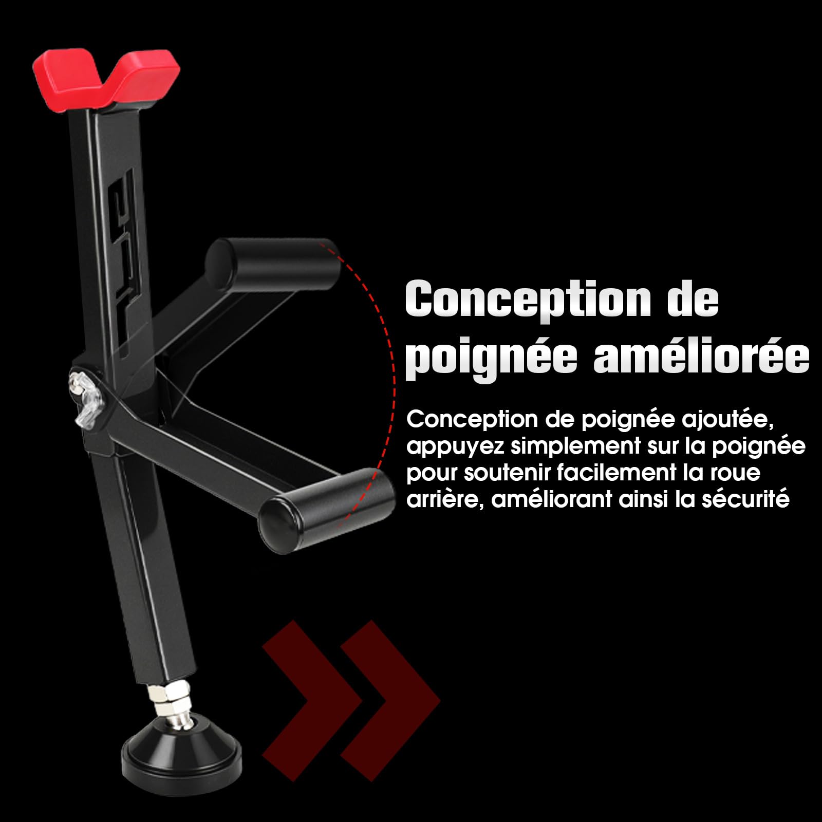 Béquille d'Atelier Moto Arrière Pliable pour Pit Bike Dirt Bike Rouge