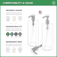 Vista 6 de Bar5F Empty Shampoo Bottles, Large 32oz Pump Bottle Dispenser Empty Clear BPA-Free, Made in USA, 3-Pack
