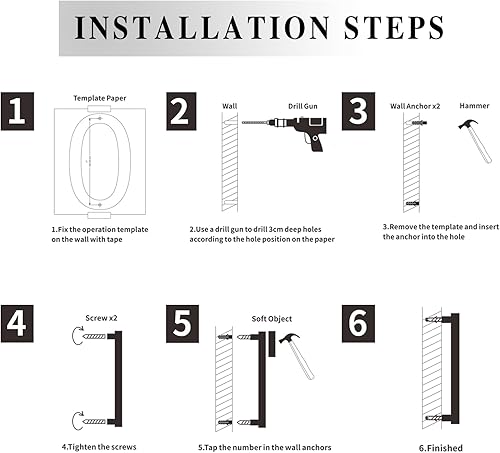 Miniatura 3 de Número de casa flotante de acero inoxidable de 5 pulgadas, números de casa modernos de metal, recubierto de negro, para buzón al aire libre, patio,