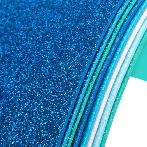 8 Pack Glitter Foam Sheets Craft 8 x 12 inch, 8 Colors Sparkles Foam Paper for Art Crafts Projects, Classrooms Scrapbook Gift DIY Cutters Card Party Decoration (Blue)