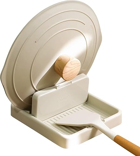 SYOUACEND - Soporte para cuchara con tapa para estufa, soporte para cuchara para encimera de cocina, utensilios de cocina, soporte para tapa,