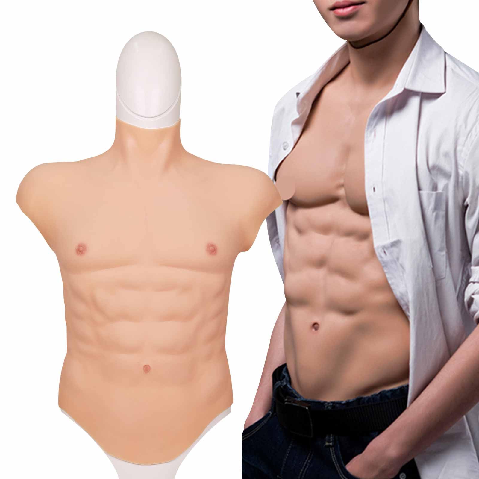 Silicone Muscle Suit for Cosplay and Halloween, Realistic Male Chest Costume Simulation