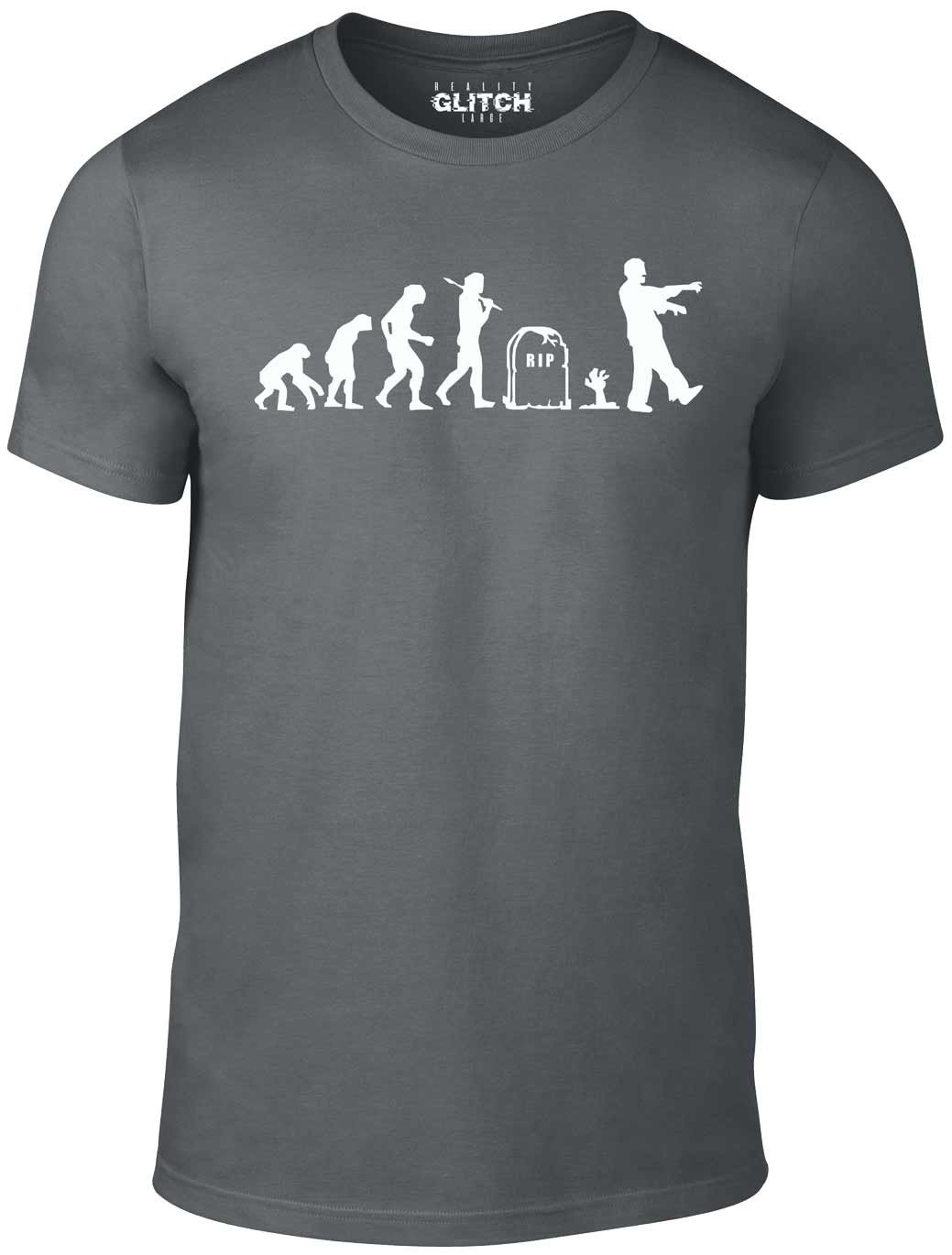 Reality Glitch Zombie Evolution T-Shirt Grey