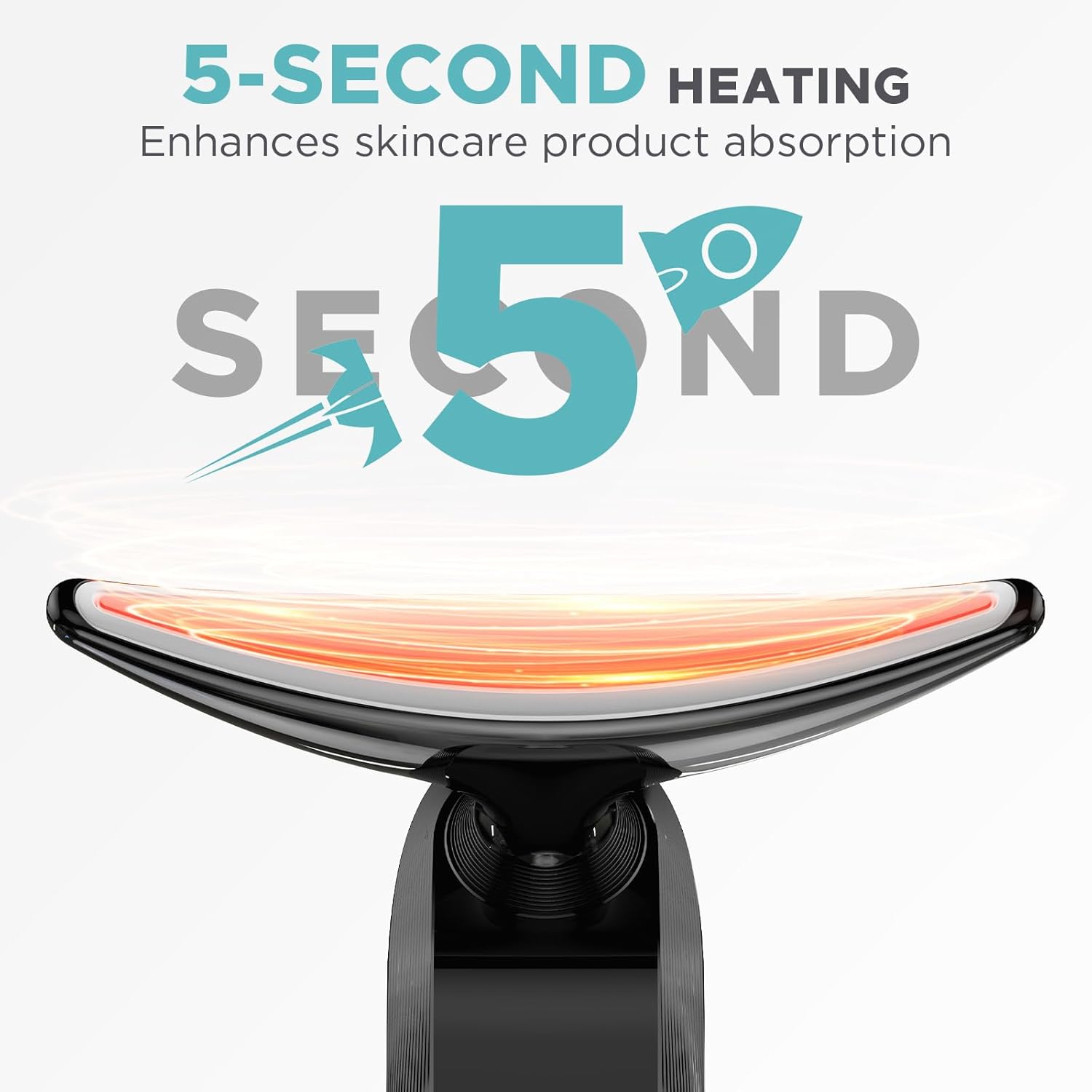 2025 Upgraded Red Light Therapy for Face Portable Charging Dock, Facial Neck Massager 3 Heat Settings, Vibrating Face Massage, 9-Color LED Light & 30-Day Battery | Home Spa Travel Skincare - Black - Image 4