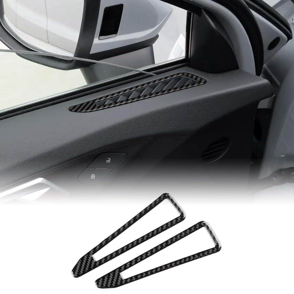 GIOPSQ 2PCS Carbon Fiber Air Vent Frame Trim for Audi A3 S3 8Y 2020-2025, Door Air Conditioning Vent Outlet Cover, Interior Decoration Accessory rewr/Black/A