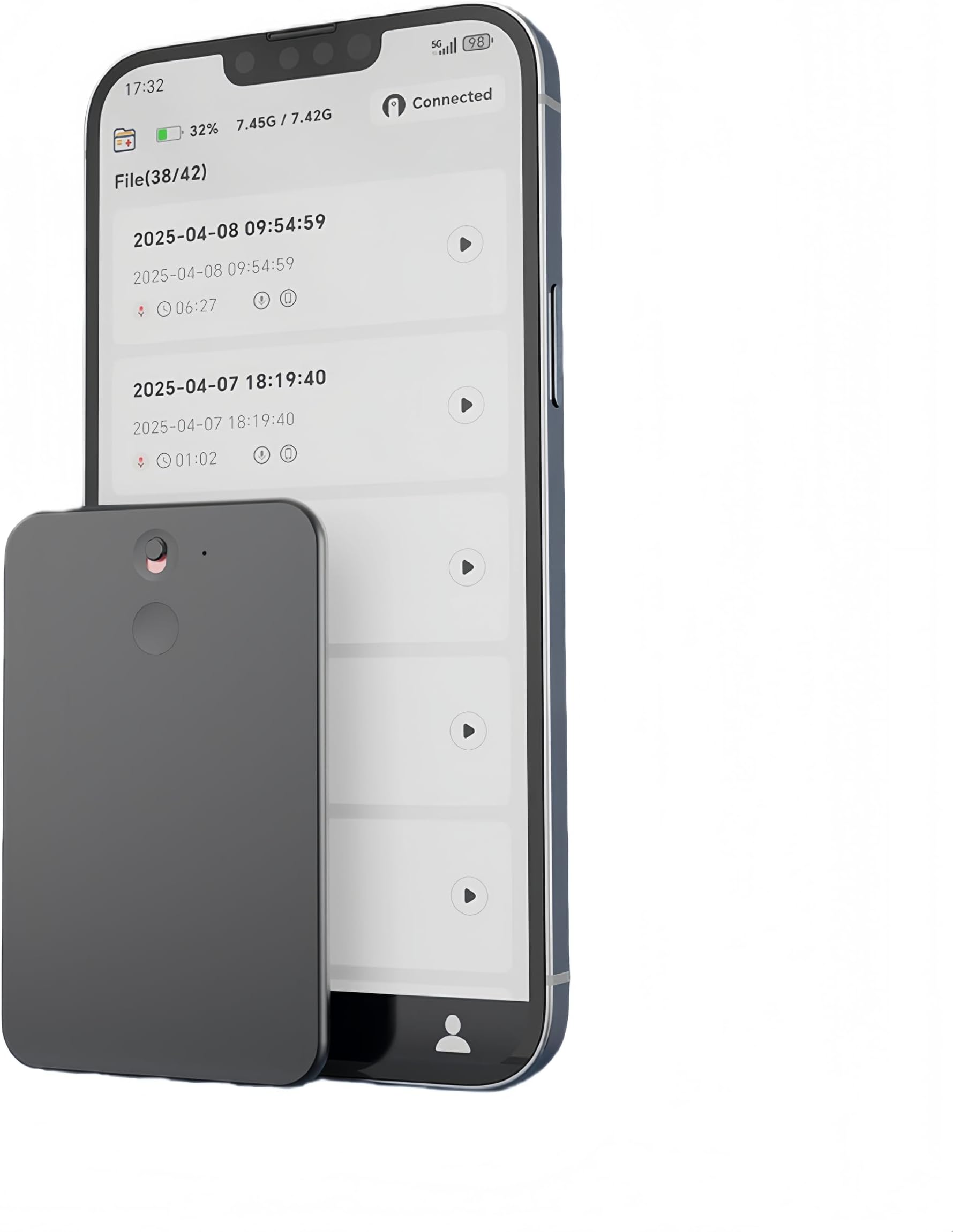 – PUSOKEI Al Voice Recorder, APP Control AI Note Taking Device, Support 112 Languages, Transcribe & Summarize for Lectures Meetings Call (64GB)