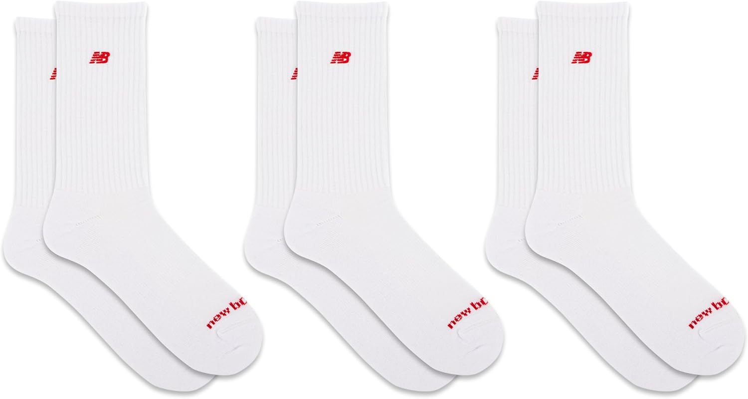 New Balance unisex-adults Men's and Women's Organic Cotton Crew Socks - 3 Pairs - Arch Support - Image 4