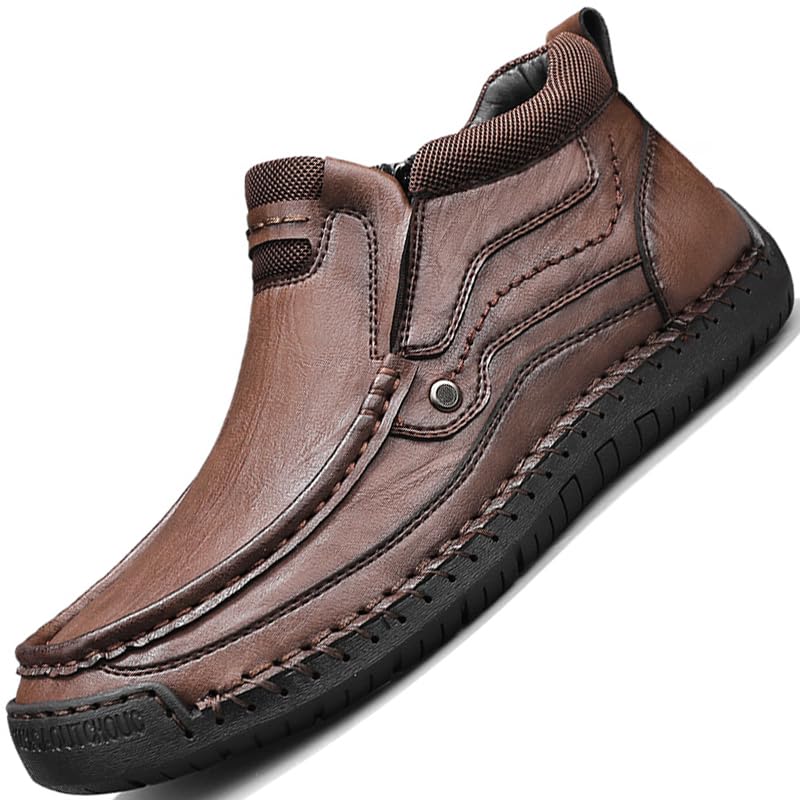 Mens Boots For Men High Top Chelsea Leather Shoes Casual Dress Loafers Men's White Black Brown Size Boot Man Shoe Formal Oxford