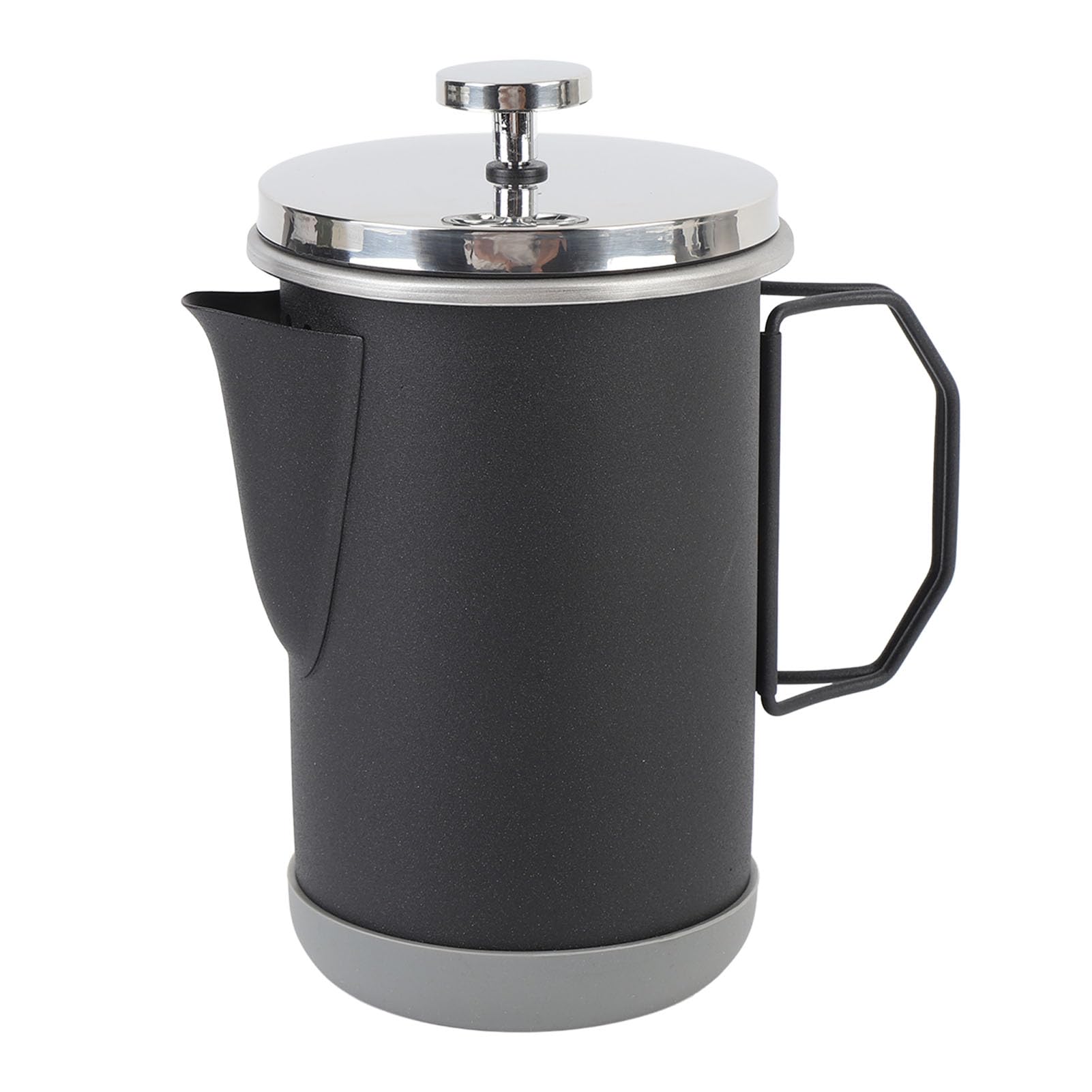 Tragbare French-Press-Kaffeemaschine aus Edelstahl, 1000 Ml, Leicht zu Reinigende Handgebrühte Kaffeepresse-Teekanne für Camping, Stilvolles Design für Getränkegenuss (BLACK)