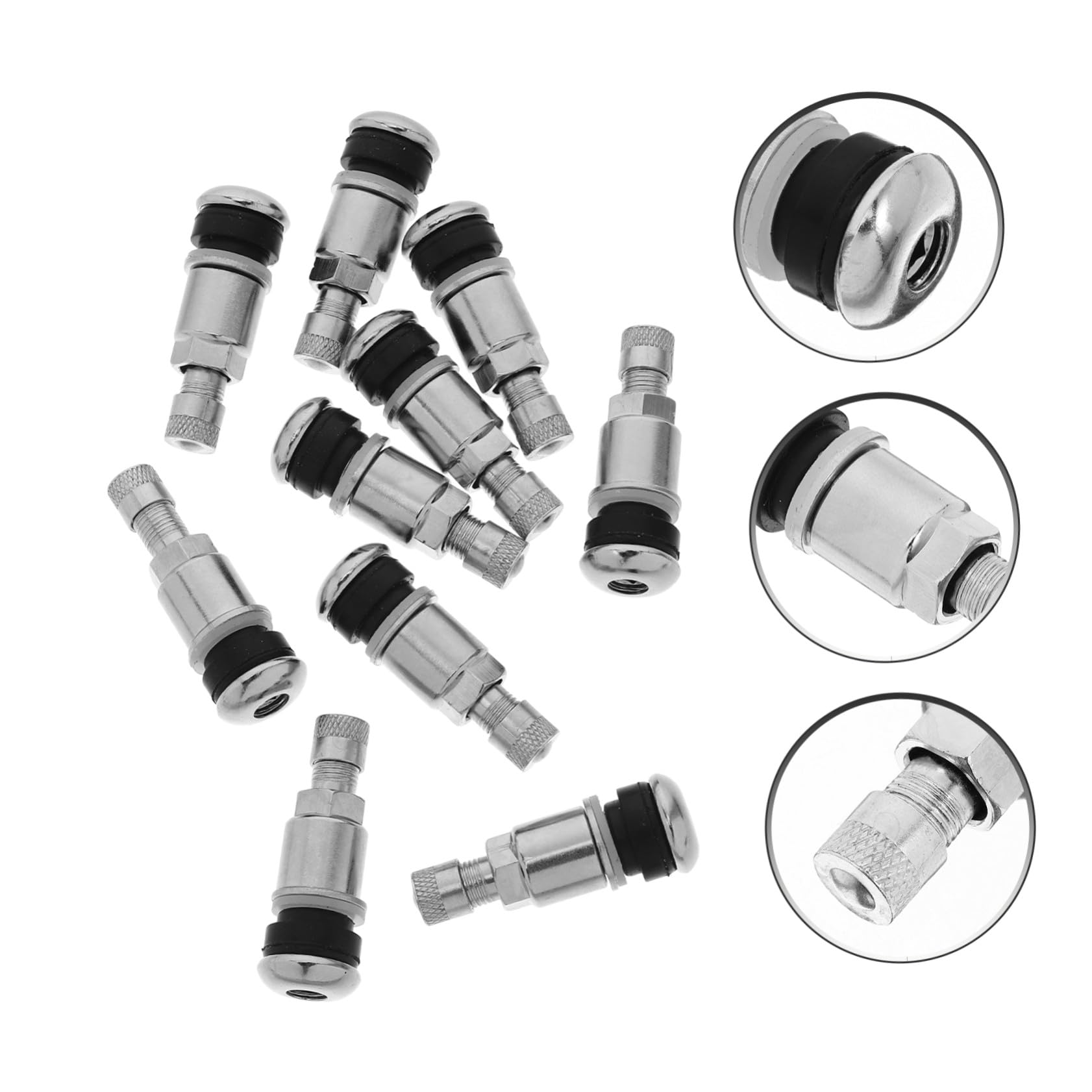 Tiges de Valve de Pneu à Boulonner sans Chambre à Air pour Voiture 10 Pièces Tiges de Valves Tubeless Métalliques sans Fuite d'air, Fixation Fiable sur Jantes