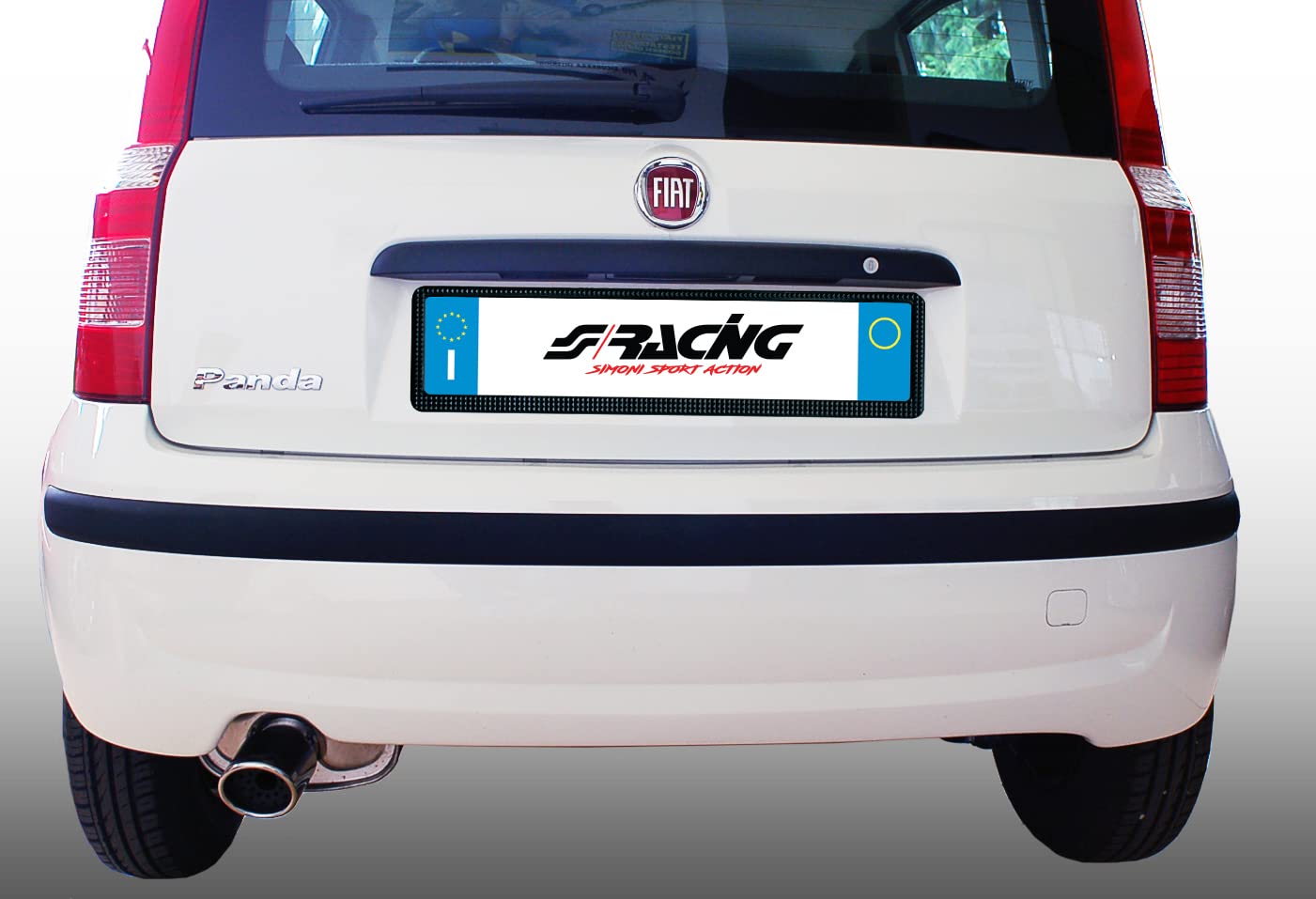 Simoni Racing Embout d'Échappement Ovale/Oblique Inox - 88x82xL125mm - Montage ->74mm