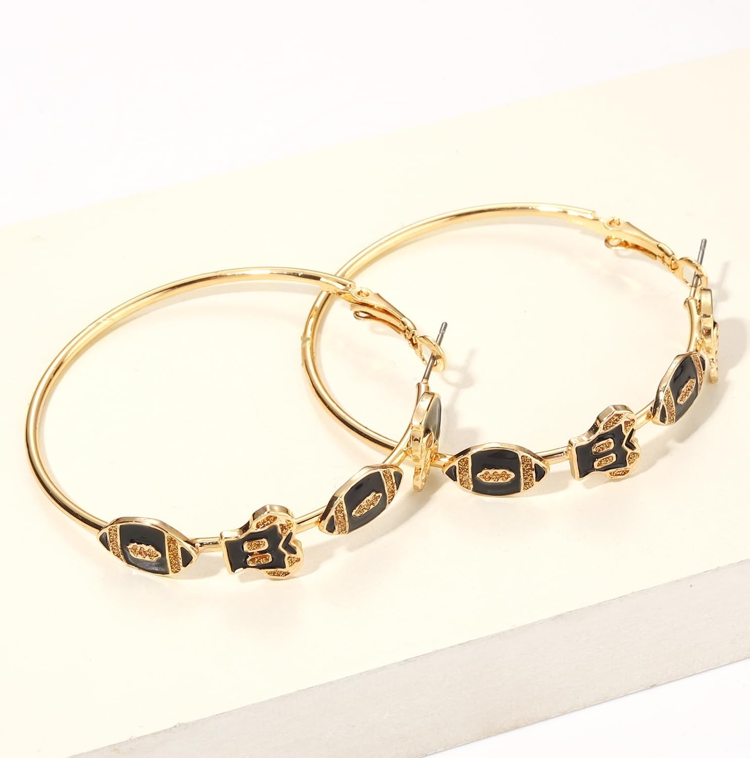 Boderier Game Day Earrings for Women Football Helmet Jersey Hoop Earrings Game Day Team Pride Sports Earrings Accessories Gifts - Image 5