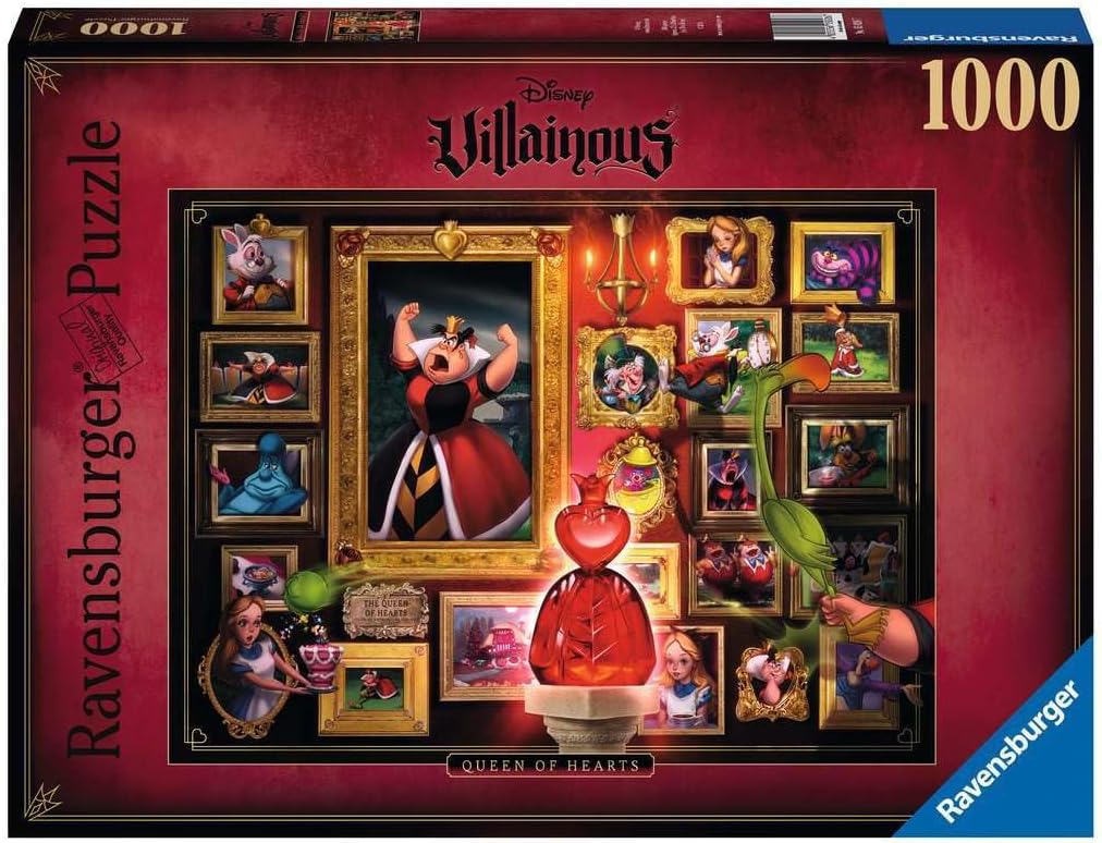 Ravensburger Disney Villainous Queen of Hearts Alice in Wonderland Jigsaw Puzzle for Adults and Kids Age 12 Years Up - 1000 Pieces