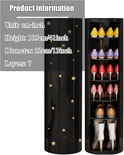 Miniatura 9 de Zapatero multifuncional de 360, armario de almacenamiento para zapatos, zapatero giratorio vertical, zapatero para entrada, almacenamiento simple y