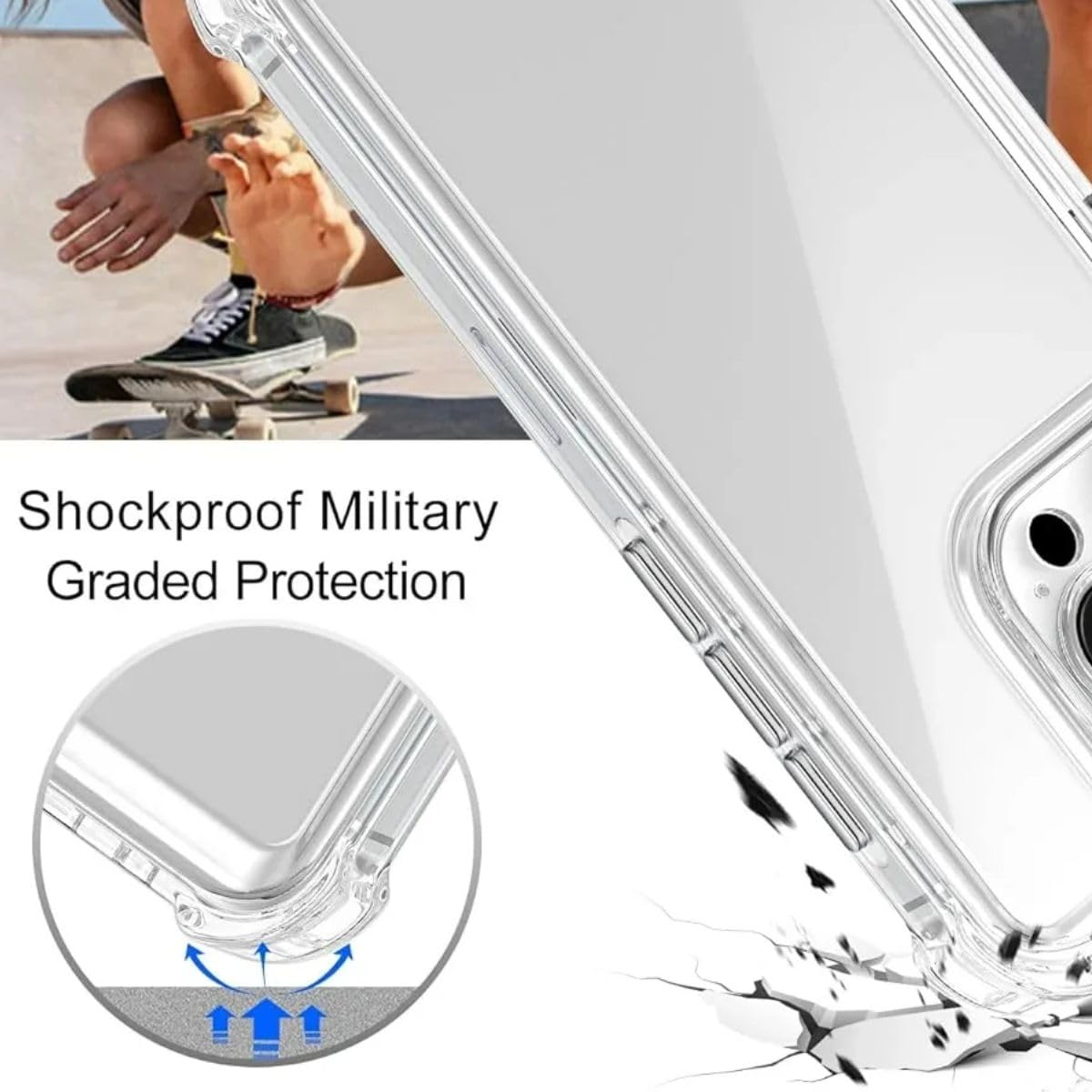 UOYOU 3-in-1 Clear Transparent Case for iPhone 15 Plus with HD Glass Screen Protector and Camera Lens Protector for iPhone 15 Plus - Image 3